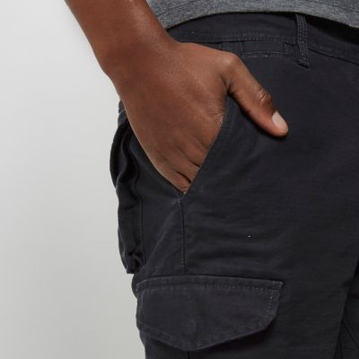 Black relaxed fit cargo shorts